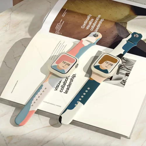 Apple Watch 4/5/6/7/8/SE/Ultra (42/44/45/49mm) Moro Szilikon óraszíj terepmintás design 1