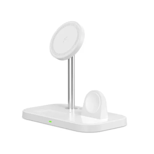 Tech-Protect QI15W-A22 induktív MagSafe töltő 3in1 MagSafe állvánnyal okostelefonhoz / Apple Watch-hoz / AirPods-hoz - fehér
