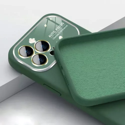 Puha szilikon lencsevédő tok iPhone 15 - zöld tok