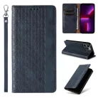 Magnet Strap Case tok iPhone 13 Pro-hoz Pénztárca Tok + Mini Nyakpánt Medál Kék
