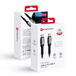   FORCELL F-ENERGY C260 Type-C to Type-C QC4.0 PD 5A 100W Cafule kábel 1,2 m fekete