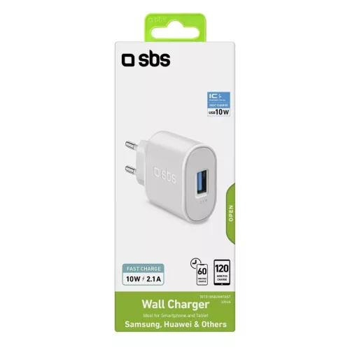 10 Watt USB utazó töltő Fehér