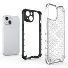 iPhone 14 Honeycomb páncélozott hibrid borítás fekete tok