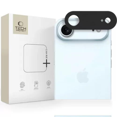 iPhone 17 Air fekete Tech-Protect Camalloy Fit+ kameravédő, üvegfólia