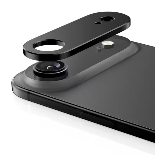 iPhone 17 Air fekete Tech-Protect Camalloy Fit+ kameravédő, üvegfólia