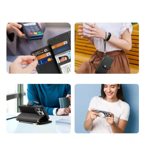 Dux Ducis Lawa bőrtok iPhone 16 Pro - Fekete tok