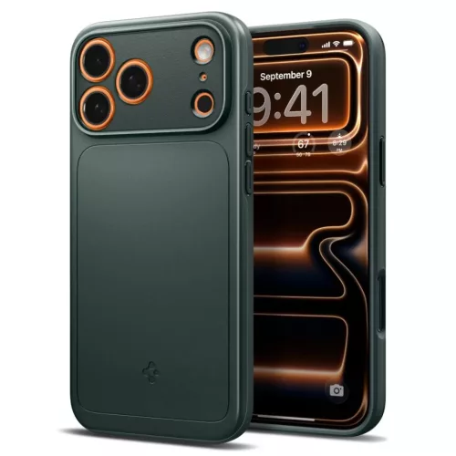 iPhone 17 Pro Max Spigen Thin Fit Mag Magsafe telefontok Abüsszöld