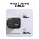Hálózati töltő UGREEN X516, 30W, 3A, 1 x USB-A - 1 x USB-C, Fekete