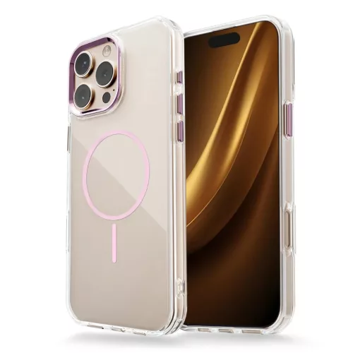 iPhone 17 Air tok Átlátszó Vékony Mag tok rózsaszín