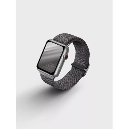 Apple Watch 38/40/41 mm Uniq Aspen fonott szíj szürke
