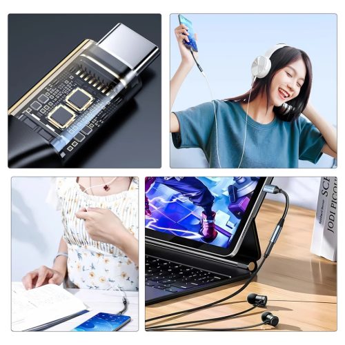Wozinsky WACM-01 USB-C Adapter - 3.5mm Mini Jack - Fekete