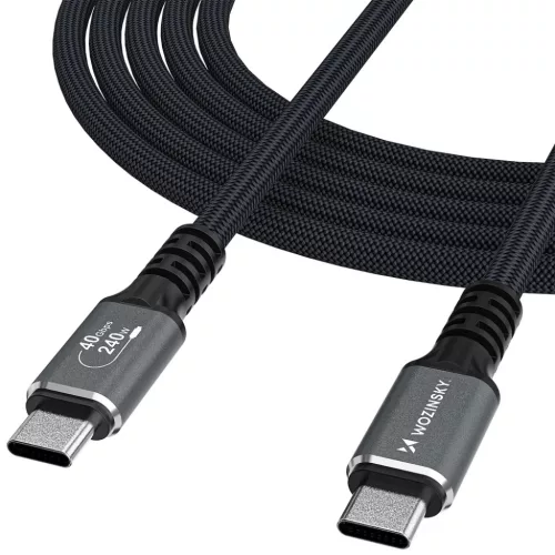 Wozinsky WPS-UY42S USB-C Thunderbolt 4 Kábel 240W 2m 4K - Fekete
