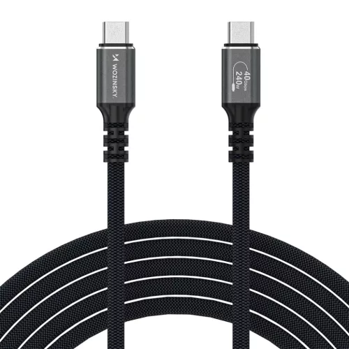 Wozinsky WPS-UY42S USB-C Thunderbolt 4 Kábel 240W 2m 4K - Fekete