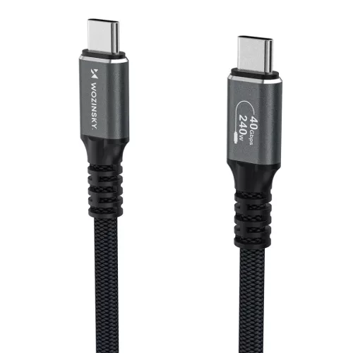 Wozinsky WPS-UY42S USB-C Thunderbolt 4 Kábel 240W 2m 4K - Fekete