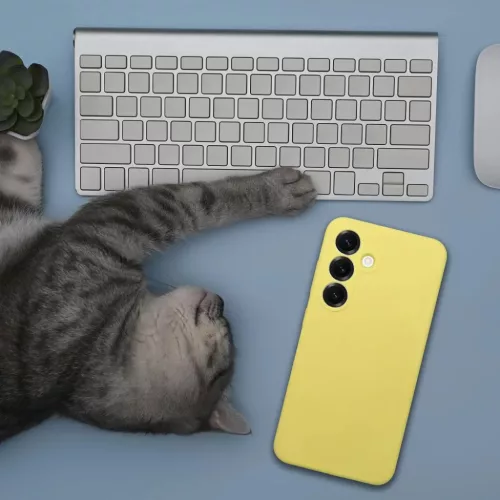 Honor X6c tok Szilikon 2mm citromsárga tok