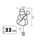 HOME KID507BWW hóember ablakdísz, 35 db melegfehér LED, időzítő, elemes, beltéri kivitel
