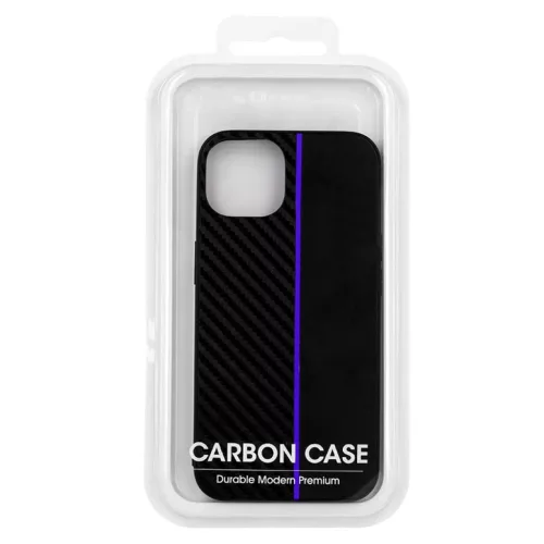 iPhone 13 Pro Max Tel Protect Carbon Tok Fekte / Kék Csík