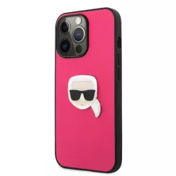   iPhone 13 Pro Max Karl Lagerfeld KLHCP13XPKMP Ikonik Karl Head PU tok pink