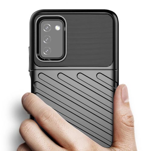 Samsung Galaxy A03s Thunder fokozott védelmet biztosító flexibilis TPU tok fekete