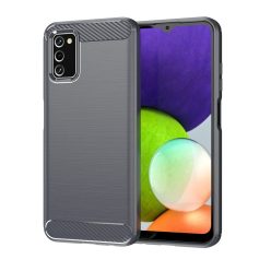   Samsung Galaxy A03s Carbon szénszál mintájú TPU tok szürke Alphajack