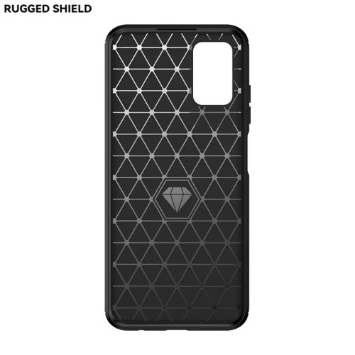 Samsung Galaxy A03s Carbon szénszál mintájú TPU tok kék Alphajack