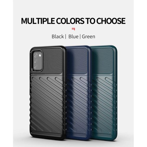 Samsung Galaxy A03s fokozott védelmet biztosító flexibilis TPU tok fekete Alphajack