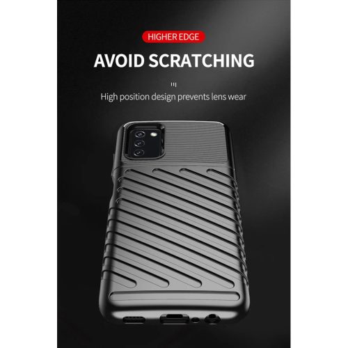 Samsung Galaxy A03s fokozott védelmet biztosító flexibilis TPU tok fekete Alphajack