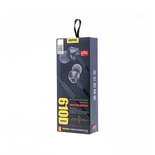 Remax Vezetékes fülhallgató mikrofonnal 3.5mm jack audio fekete