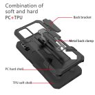 Samsung Galaxy A03s fokozott védelmet biztosító TPU tok kihajtható mágneses támasszal fekete Alphajack (PROTECTION-1)