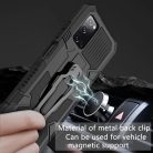 Samsung Galaxy A03s fokozott védelmet biztosító TPU tok kihajtható mágneses támasszal fekete Alphajack (PROTECTION-1)