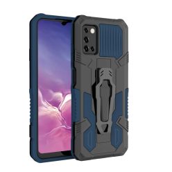   Samsung Galaxy A03s fokozott védelmet biztosító TPU tok kihajtható mágneses támasszal kék Alphajack (PROTECTION-1)