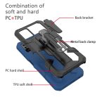 Samsung Galaxy A03s fokozott védelmet biztosító TPU tok kihajtható mágneses támasszal kék Alphajack (PROTECTION-1)