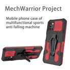 Samsung Galaxy A03s fokozott védelmet biztosító TPU tok kihajtható mágneses támasszal piros Alphajack (PROTECTION-1)