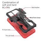 Samsung Galaxy A03s fokozott védelmet biztosító TPU tok kihajtható mágneses támasszal piros Alphajack (PROTECTION-1)