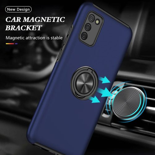 Samsung Galaxy A03s TPU tok kihajtható mágneses támasszal kék Alphajack