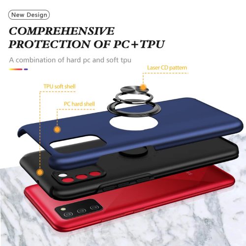 Samsung Galaxy A03s TPU tok kihajtható mágneses támasszal kék Alphajack