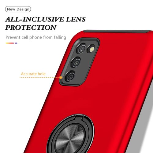 Samsung Galaxy A03s TPU tok kihajtható mágneses támasszal piros Alphajack