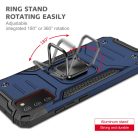 Samsung Galaxy A03s fokozott védelmet biztosító TPU tok kihajtható mágneses támasszal kék Alphajack (PROTECTION-2)