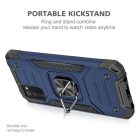 Samsung Galaxy A03s fokozott védelmet biztosító TPU tok kihajtható mágneses támasszal kék Alphajack (PROTECTION-2)