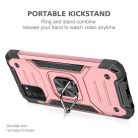 Samsung Galaxy A03s fokozott védelmet biztosító TPU tok kihajtható mágneses támasszal rózsaszín Alphajack (PROTECTION-2)