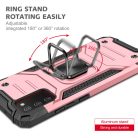 Samsung Galaxy A03s fokozott védelmet biztosító TPU tok kihajtható mágneses támasszal rózsaszín Alphajack (PROTECTION-2)