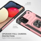 Samsung Galaxy A03s fokozott védelmet biztosító TPU tok kihajtható mágneses támasszal rózsaszín Alphajack (PROTECTION-2)