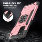 Samsung Galaxy A03s fokozott védelmet biztosító TPU tok kihajtható mágneses támasszal rózsaszín Alphajack (PROTECTION-2)