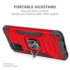 Samsung Galaxy A03s fokozott védelmet biztosító TPU tok kihajtható mágneses támasszal piros Alphajack (PROTECTION-2)