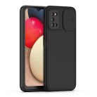 Samsung Galaxy A03s TPU tok kameralencse védővel fekete Alphajack