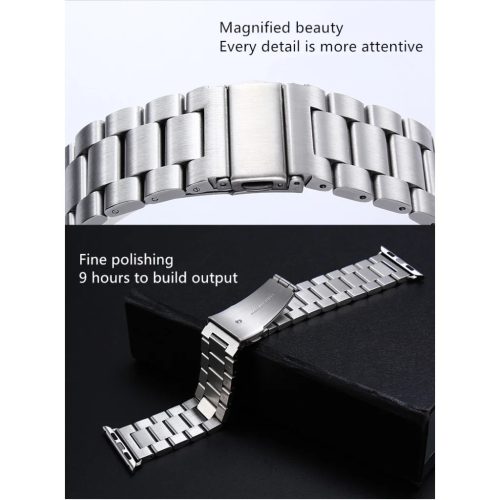 Apple Watch 4/5/6/7/8/SE (38/40/41mm) fém óraszíj ezüst színű Alphajack