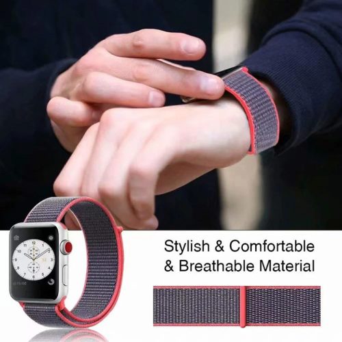 Apple Watch 4/5/6/7/8/SE (38/40/41mm) nylon óraszíj szürke színű Alphajack