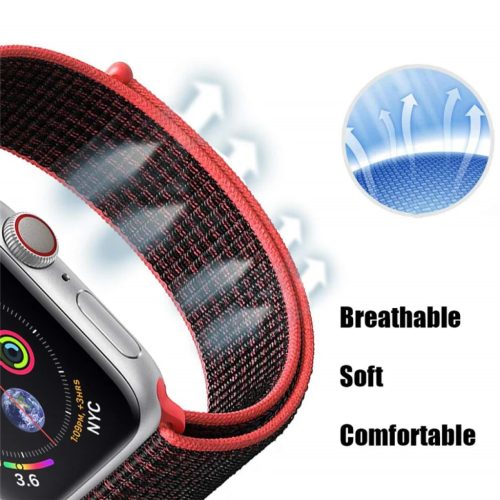 Apple Watch 4/5/6/7/8/SE (38/40/41mm) nylon óraszíj szürke színű Alphajack