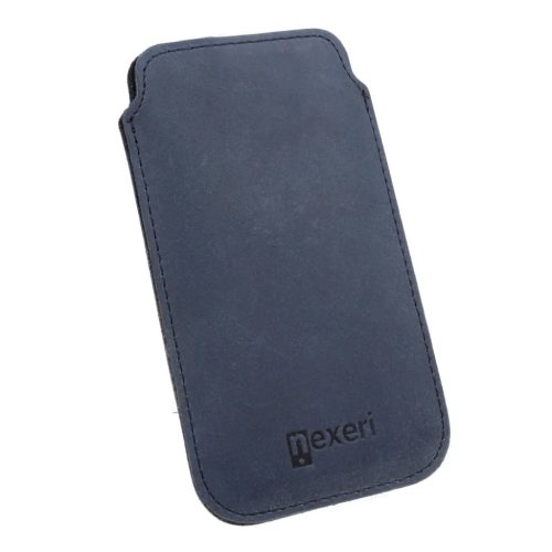 Samsung Galaxy A70/ A71/ A12/ A20s/ M51/ Note 9/ Note 10+ Nexeri Leather Pocket bőr tok XXL+ sötétkék