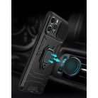 Samsung Galaxy A03s Ring Lens tok kameralencse védővel, kihajtható mágneses támasszal fekete Alphajack